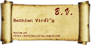 Bethlen Virág névjegykártya